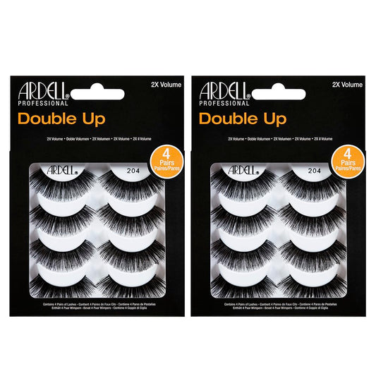 Ardell False Eyelashes 4 Pack Double Up 204, x 2 packs (4 pairs per pack)