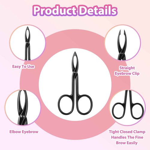 3Pcs Precision Scissor Tweezers, Eyebrow Tweezers with Scissor Handles, Pinzas Para Cejas for Women Facial Hair and Eyebrow Care(Gold, Silver, Black)