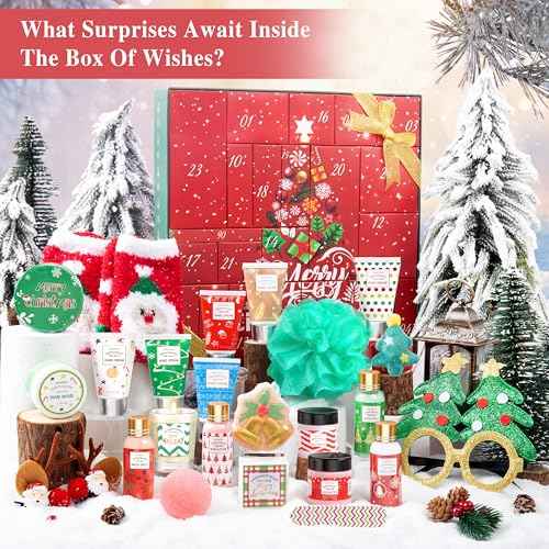 LUCOTIYA Advent Calendar 2025-24 Days of Beauty Advent Calendar, Bath and Body Gifts Sets for Women, Christmas Gifts Baskets for Women, Skincare Beauty Gift Baskets