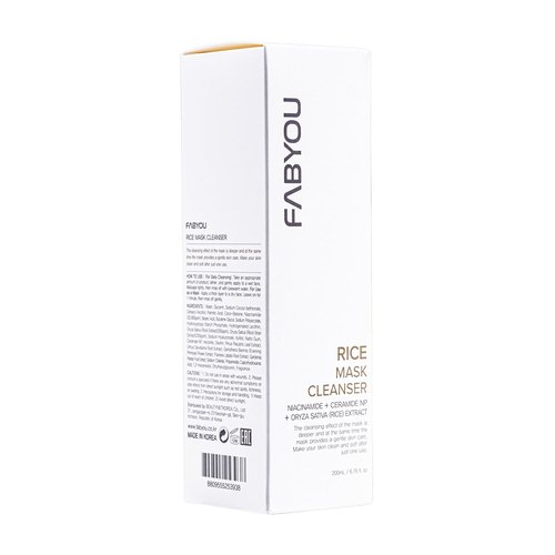Rice Mask Cleanser 6.76 fl oz - Glow-Boosting & Hydrating Face Wash with Jeju Rice & Natto Gum, Gentle Exfoliating Daily Foam Cleanser, Deep Pore Cleansing, Non-Irritating- Korean Skin Care