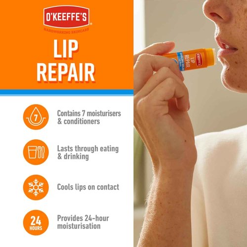 O'Keeffe's Lip Repair, All-Day Moisture, Cooling Relief Lip Balm - 3 Pack