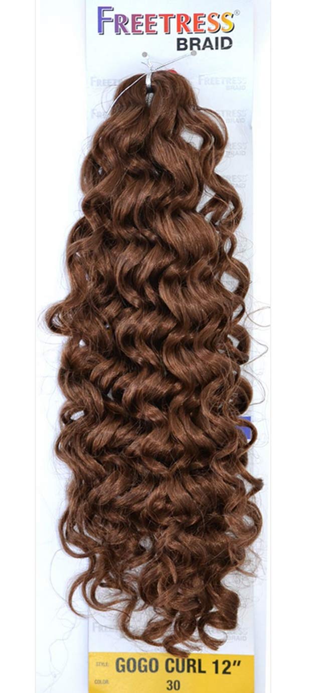 FreeTress Synthetic Hair Crochet Braids GoGo Curl 12" (4-Pack, 1B)