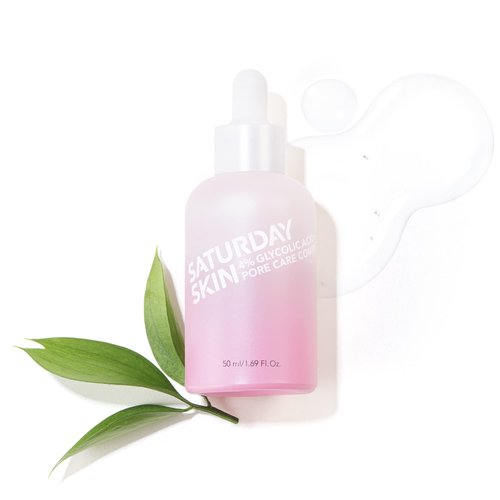 Saturday Skin Pore Serum Active Treatment for Face 4% Glycolic Acid Pore Care Complex Help Refine Skin’s Texture Reduce Pores Sebum Control AHA Acne Pimple Pore Essence Anti-Aging(1.69 Fl. Oz. 50ml)