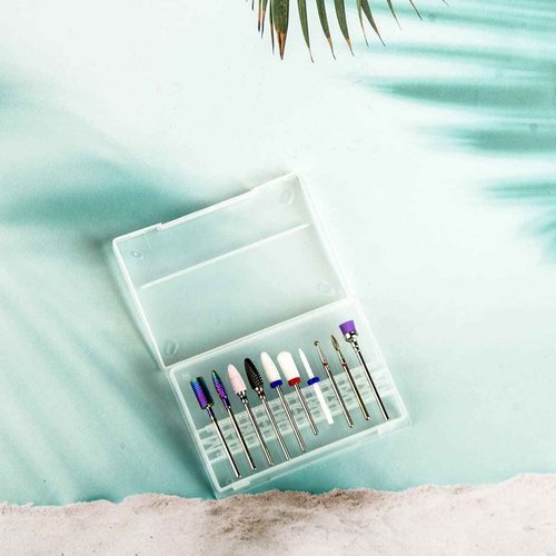 Nail Drill Bits Set for Acrylic Nails 3/32 Universal Ceramic Tungsten Carbide Diamond Nail Bits for Gel Polish Removing Cuticle Professional Nail Art Accessories for Efile Drill Machine (S10-A)