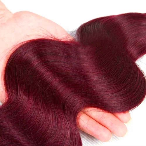 Red Human Hair Bundles Dark Burgundy Body Wave Bundles 99j Human Hair Bundle 18 inch Burgundy Bundle