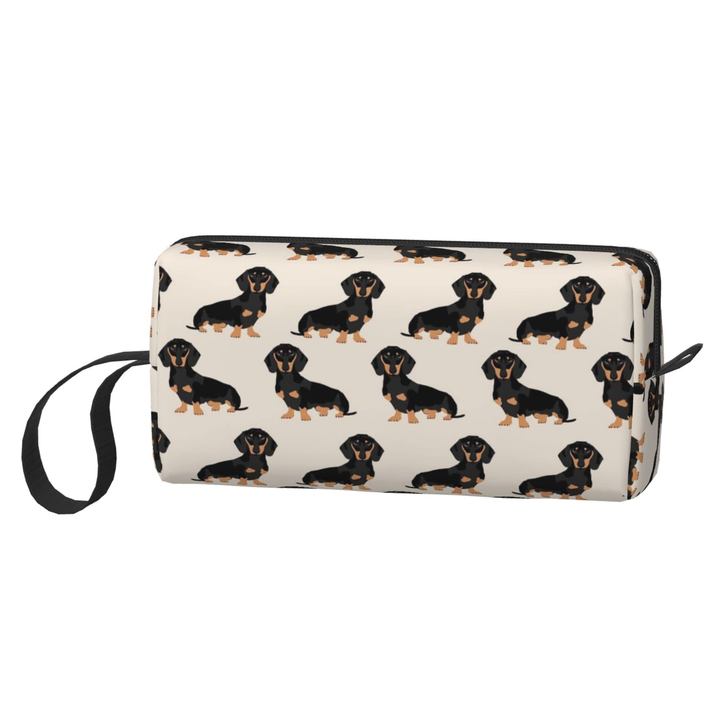 TOLUYOQU Doxie Dachshund Weiner Dog Makeup Bag Cosmetic Travel Bag Toiletry Organizer Pouch With Zipper For Women