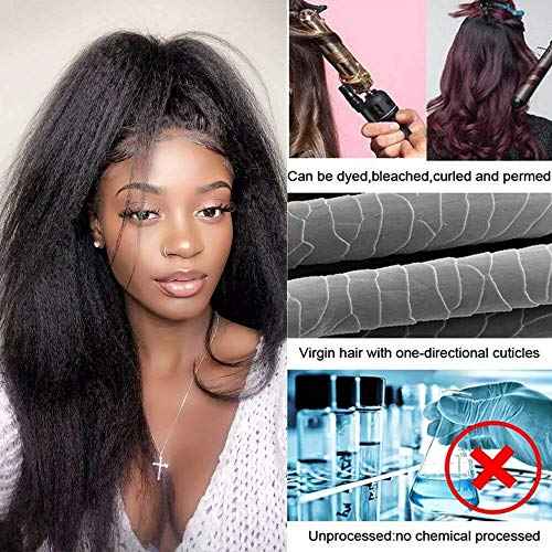 QTHAIR 16A Brazilian Kinky Straight 3 Bundles 16 18 20 Inch Yaki Straight Human Hair Bundles 100% Unprocessed Virgin Brazilian Human Hair Weave Natural Black