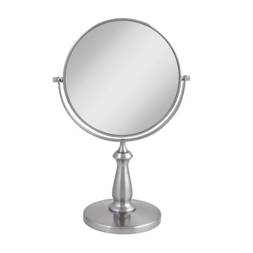 Zadro 9" W x 13" H Round Non-Lighted Makeup Mirror 8X 1X Magnifying Makeup Mirrors Rotating Head Makeup Mirror for Desk