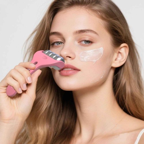 AQUAPEN Ice Roller for Face | SPA-Grade Alloy Cold & Hot Therapy Roller Reduces Puffiness, Wrinkles & Migraines | Long-Lasting Cooling Relief | Soft-Touch Handle Best Gift for Women (Matte Pink)