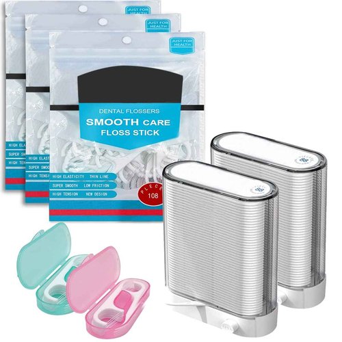 Dental Floss Holder Pop-up Floss Box Automatic Tooth Picks Flossers Dispenser Portable Tooth Picks Flosser Box and Flossers for Adults Floss Pick Holder,with Refill and Travel Case