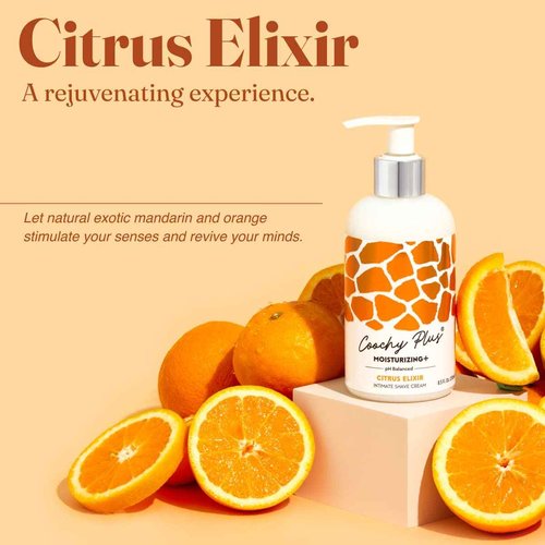 Coochy Plus Intimate Shaving Cream MOISTURIZING Plus CITRUS ELIXIR For Pubic, Bikini Line, Armpit - Rash-Free With Patent-Pending Formula–Prevents Razor Burns & Bumps, In-Grown Hairs, Itchiness 3 Pack
