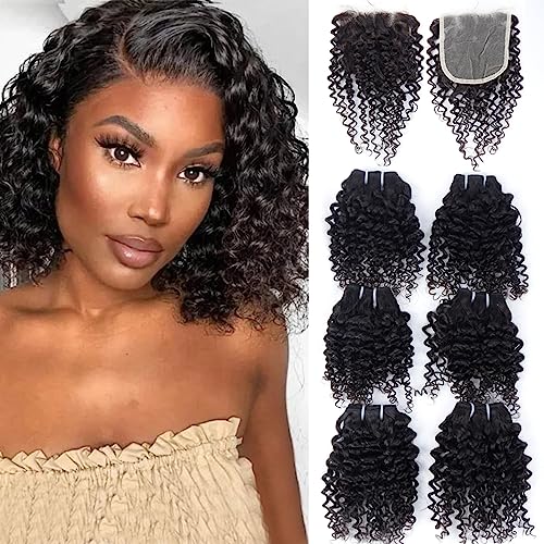 Odir Body Wave Human Hair Bundles with 4X4 Lace Closure 20 22 24 26+18 Inch Unprocessed 10A Brazilian Body Wave Hair 4 Bundles with Clsoure Natural Color