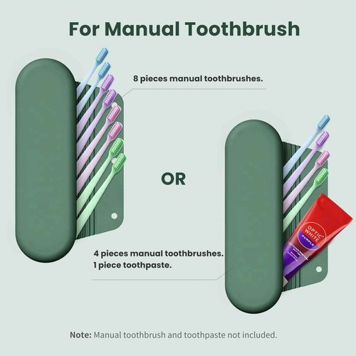 iTokGok Silicone Electric Toothbrush Travel Cover, Toothbrush Travel Containers Bag Case,Keeps Toothbrush Fresh and Clean, Fits Most Manual and Electric Toothbrushes - Midnight Green