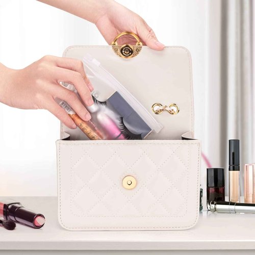 Noverlife 100PCS Eyelash Makeup Bags - Waterproof Plastic Makeup Bags with Zipper, Toiletry Pouch Cosmetic Bags for Clients