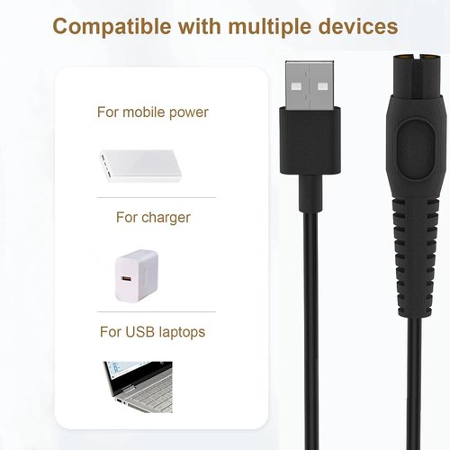 lezbcoaoa 5V Charger Cable [2-Pack] for Philips Norelco OneBlade Charger, Replacement QP2724, QP2834,QP2720, QP1324, MG5910, QP1924, QP4631, MG7910, MG9510, QP2734, 5ft Beard Trimmer USB Cord
