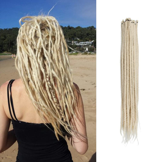 20 Inch Thin 0.6cm Blonde Dreadlock Extensions Soft Handmade Synthetic Dreads SE Braids Dreads Locs Extension 20 Strands/Pack