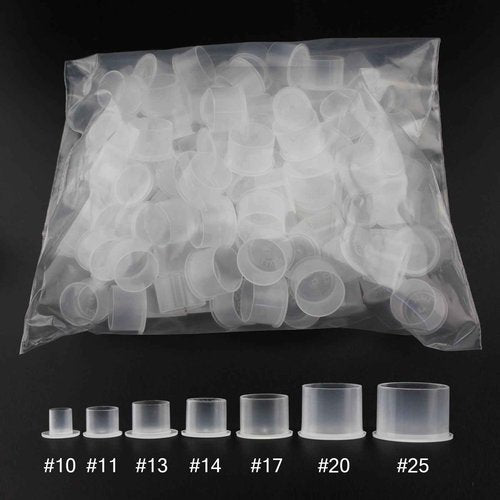 Denergy Tattoo Ink Caps with Base - Assorted 300pcs Clean Ink Cup for Tattoo Permanent Makeup Pigment Container - Tattoo Accessories, Ink, Supplies (#25#20#17)