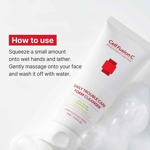 Cell Fusion C Tre.AC Daily Trouble Care Foam Cleanser, Gentle Foaming Cleanser for Acne-Prone Skin, Salicylic Acid to Help Clear Acne, 3.38 fl.oz