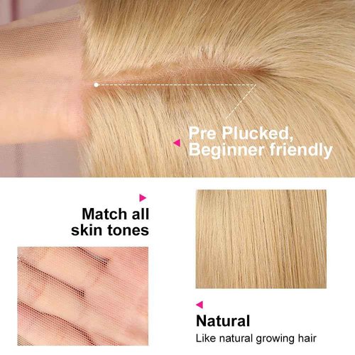 QD-Tizer Ash Blonde Synthetic Hair Wigs Long Straight Hair Mixed Platinum Blonde Color Natural HairLine Heat Resistant Fiber Hair Wigs for Fashion Women 32Inch