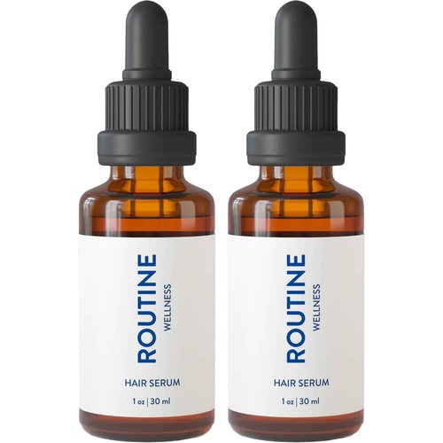Routine Wellness Hair Treatment Serum for Thinning Hair - Plant-Based Rosemary, Tea Tree & Argan Oils Blend for Strength, Shine & Softer Hair - Clean Ingredients, All Hair Types - 30ml (Pack of 2)