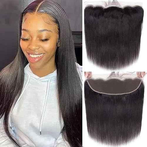 13x4 Hd Transparent Lace Frontal Closure Cheap Straight 100% Unprocessed Brazilian Virgin Human Hair Closures For Black Women Ear To Ear HD Lace Frontal Closure Free Part Pre Plucked With Baby Hair