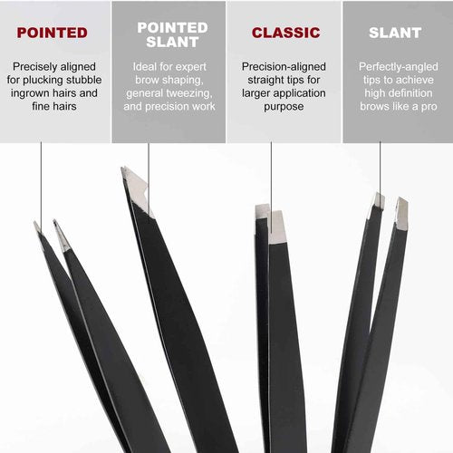 5-Pack Stainless Steel Tweezers Set for Women with Curved Scissors, Great Precision for Facial Hair Removal and Splinter Removal, Stocking Stuffer for Women