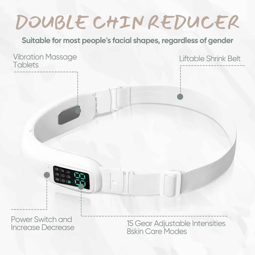 Cteart V-Face Electric Double Chin Device with 8 Modes & 15 Gear Adjustable Intensities - Intelligent V-Face Machine for Contouring Double Chin - H092