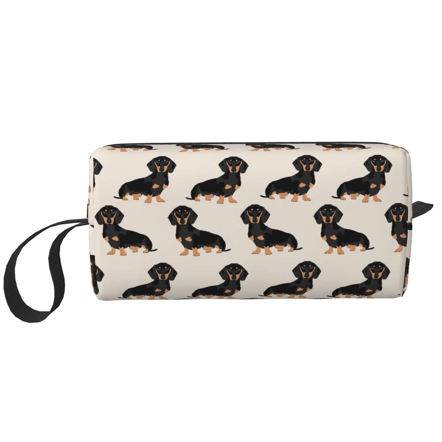 TOLUYOQU Doxie Dachshund Weiner Dog Makeup Bag Cosmetic Travel Bag Toiletry Organizer Pouch With Zipper For Women