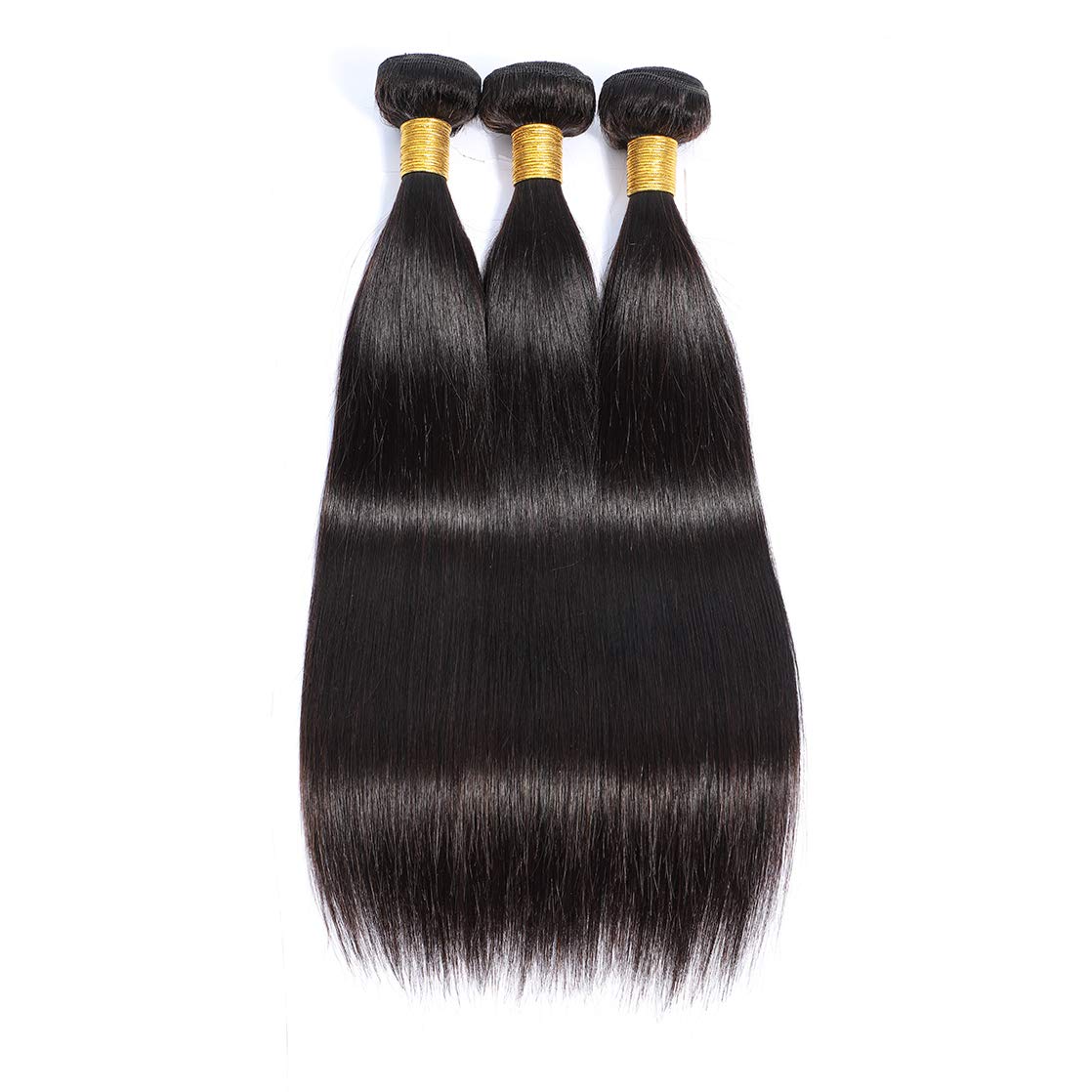 Selina Brazilian Virgin Hair Straight 12 14 16Inch (100g/3.52Oz,Natural Black Color) Human Hair Weave 100% Unprocessed Human Hair Bundles Straight Remy Hair Extensions (12" 14" 16", Straight)