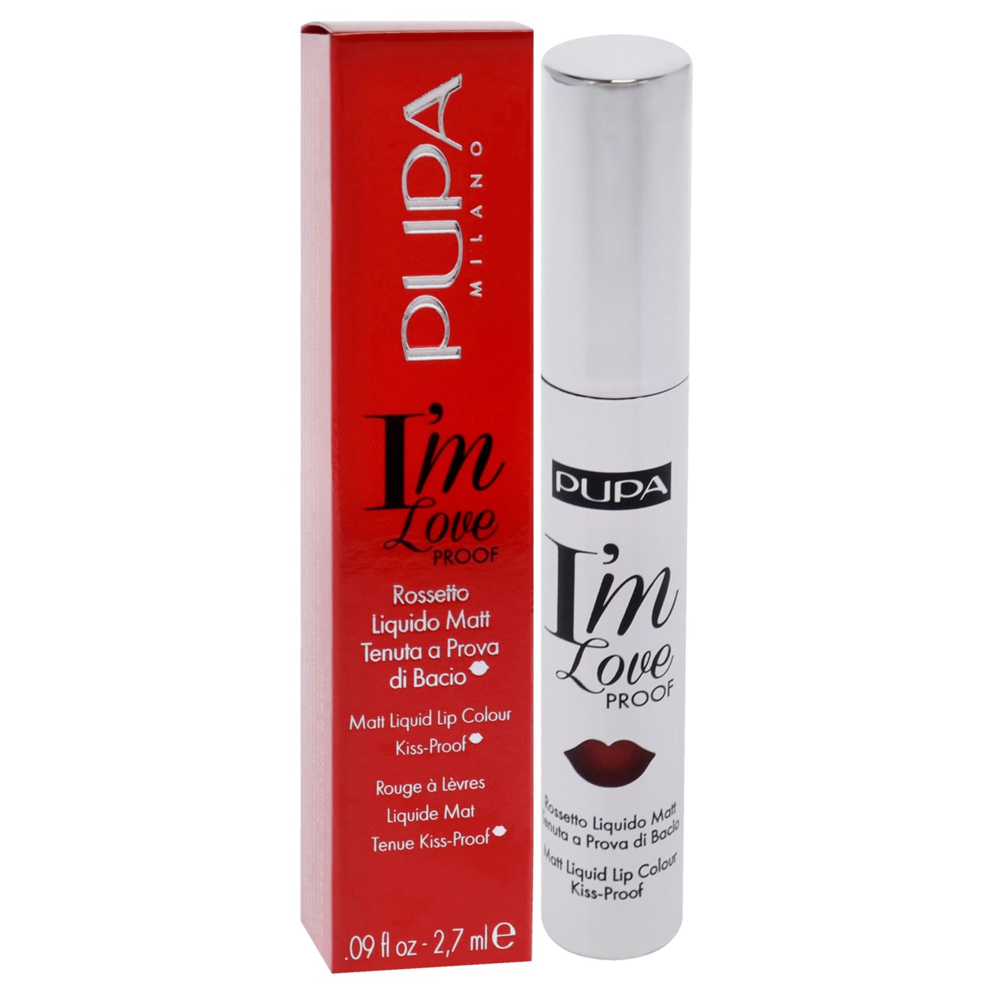 Pupa I Am Love Proof Matt Liquid Lip Color - 010 Fire Red Milano for Women - 0.09 oz Lipstick