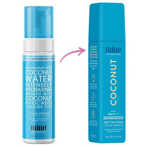 Minetan Coconut Self Tan Foam | Tanning Treatments Collection | Deep Dark Brown Skin Finish | 1 Hour Express Mousse, Face & Body Fake Tanner | Ultra Hydrating Glow, Vegan & Paraben Free | 6.7 Fl Oz