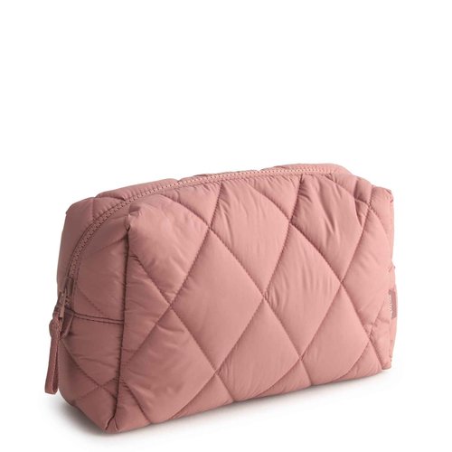 Vera Bradley Women's Featherweight Large Cosmetic Makeup Bag, Withered Rose, One Size