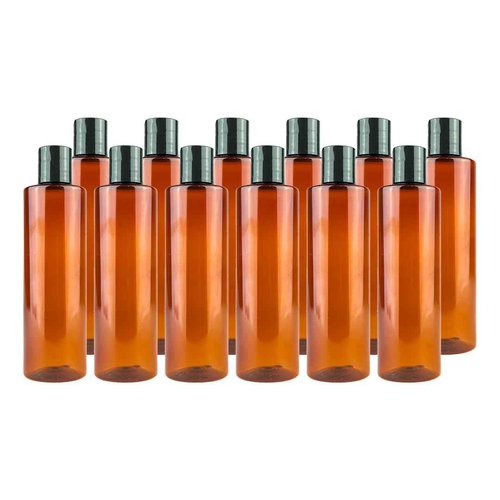 Nature Packaged Plastic Amber Bottles (Pack of 12) - 16oz Amber Plastic Bottle with Screw Caps; Used as Reusable Shampoo, Lotion, Travel, Body Wash Container