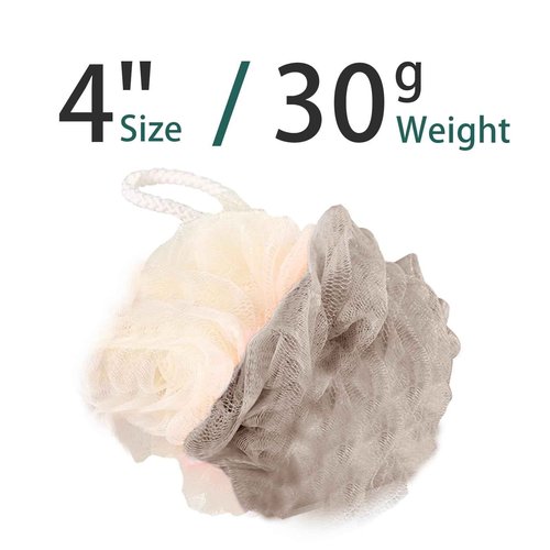 GWZiehory 24 Pack Travel Loofah, Individually Wrapped Small Loofah Shower Pouf, 4 inch Mini Bath Sponges for Shower, Multicolor