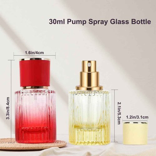 PLINNILUY 3 Pcs 30ml/1oz Empty Perfume Spray Bottles, Refillable Perfume Spray Bottles, Glass Fine Mist Atomizers, Gradient Color Travel Fragrance Containers for Perfume and Cologne(B)