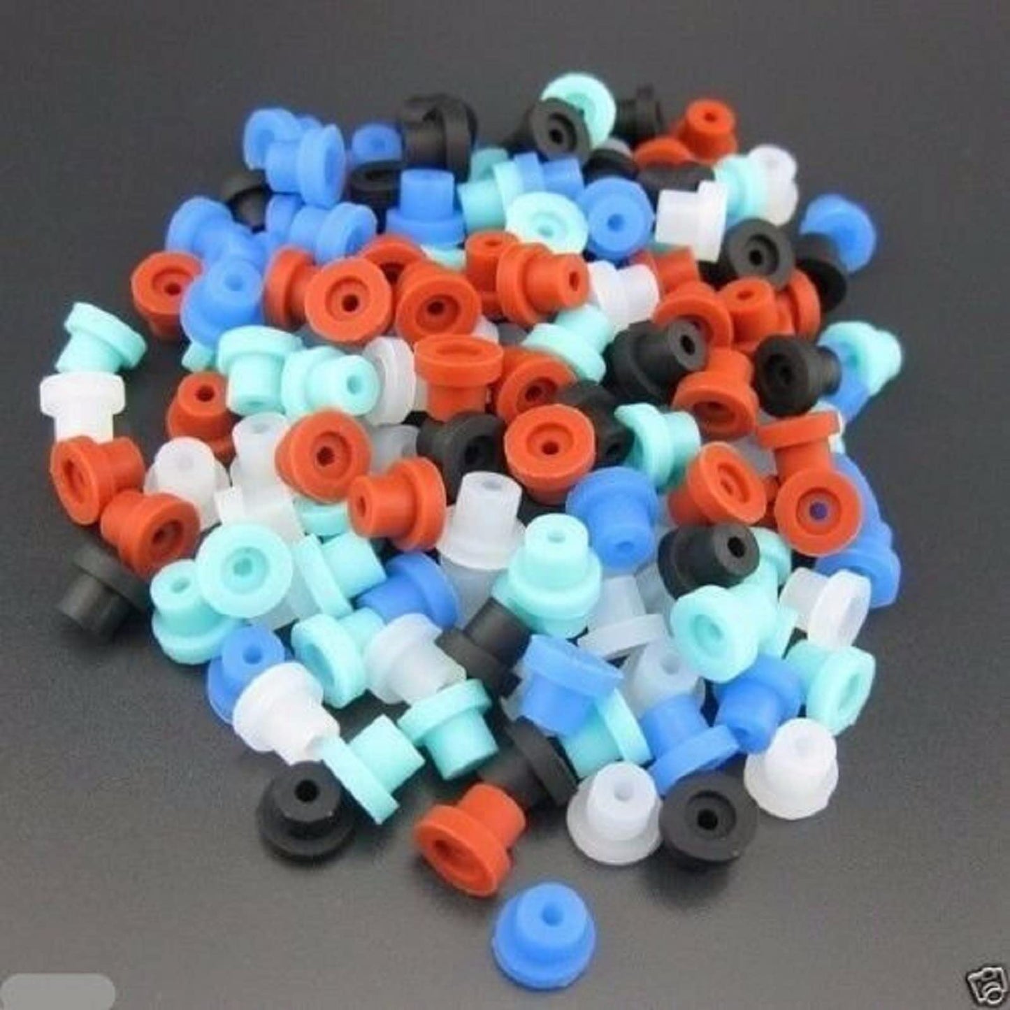 Multi Color 200PCS Silicone Half Grommets Top Hat Tattoo Needle Machine Supply