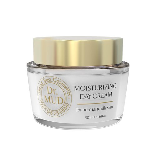 Dr. Mud Moisturizing Day Cream – Daily Face Cream with Dead Sea Minerals, Hyaluronic Acid, Collagen & Natural Plant Extracts – Paraben Free Anti-Aging Facial Moisturizer for Normal to Oily Skin, 50ml