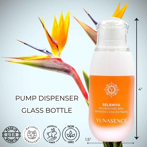 Yunasence SELENIYA Nourishing Skin Barrier Concentrate Oil, with Ceramide, Peptide, Microalgae, Selenium, 1oz For sensitive, compromised, thin, dry skin and rosacea.