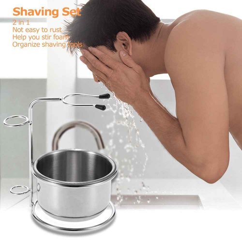 Anself 2 in 1 Shaving Bowl, Men's Shaving Set, Shaving Cup + Men's Shaving Blade Holder, Soap, Bowl, Shaving Holder …