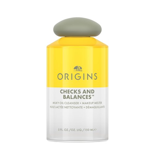 Origins Checks and Balances Milky Oil Cleanser + Makeup Melter | Softens Skin & Removes Makeup | With Squalane & Plant-Derived Glycerin, 5 Fl Oz