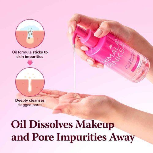 HIMALAYA PINKSALT Pore & Blackhead Deep Cleansing Oil BHA, 6.7 fl oz 2 Pack - Pore Purifying Oil Cleanser with BHA for Blackhead Removal, Makeup Remover with Refreshing Low Alkaline Formula