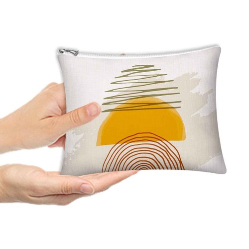 EYNDYN 9Pcs Boho Cosmetic Bags Rainbow Retro Makeup Bag Sunshine Canvas Makeup Pouch for Purse Boho Nature Cosmetic Pouch Mid Centry Decor Travel Accessory Pouch