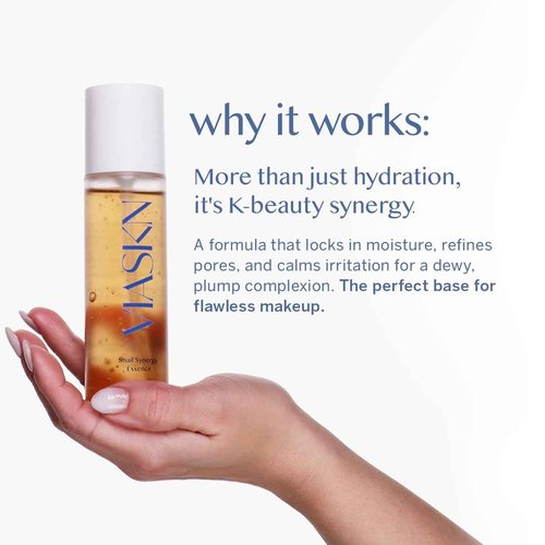VIASKN Synergy Essence – Korean Snail Mucin Anti-Aging Serum for Wrinkles & Fine Lines – Hydrating, Brightening Face Essence with Cica, Adenosine & Berry Complex