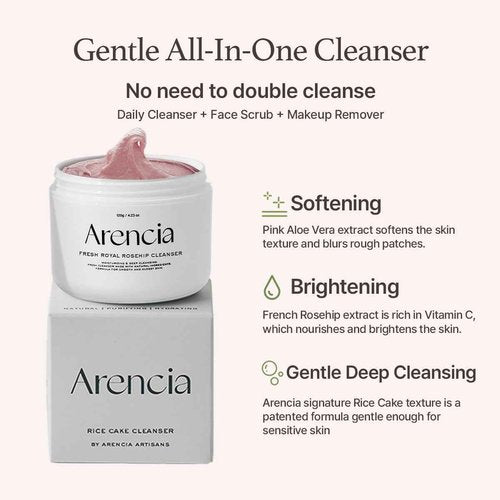 Arencia Pore Perfection & Firming Duo with Rosehip Rice Mochi Cleanser & Overnight Red Smoothie Serum 30