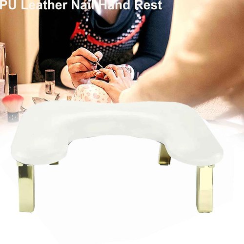 Ankysasky Nail Arm Rest, PU Leather Nail Tech Arm Rest,Foldable Arm Rest for Nails Tech U-Shaped Hand Rest Manicure Hand Rests for Foot Hand Rest (White)