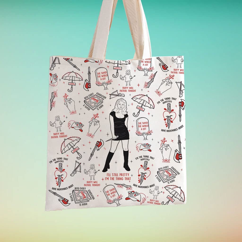 The Vampire TV Show Gift Buffy Tote Vampire Lover Gift Geeky Horror Gift (vampire tote)