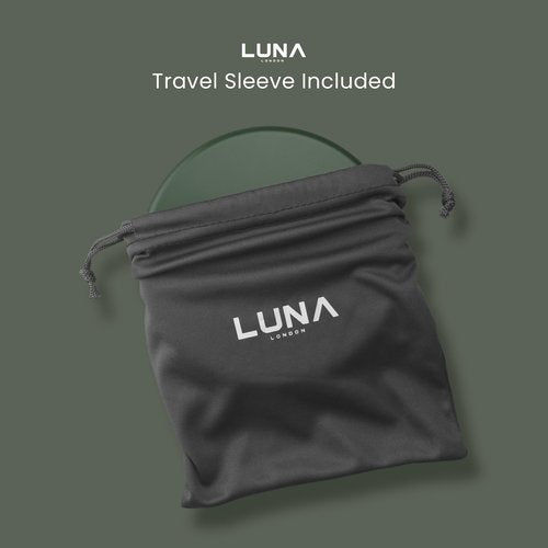 LUNA London Compact Travel Mirror | Travel Makeup Mirror with Light | LED Lighted Vanity Mirror with 3 Light Modes | 7X Magnification Folding Portable & Rechargeable (Forest Green)