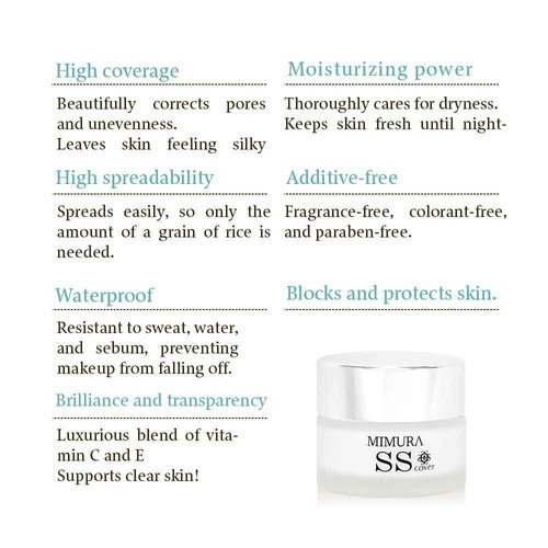 MIMURA Smooth Skin Cover Foundation Primer 20g Pores Makeup Concealer Cream Coverage Japanese Waterproof Makeupbase