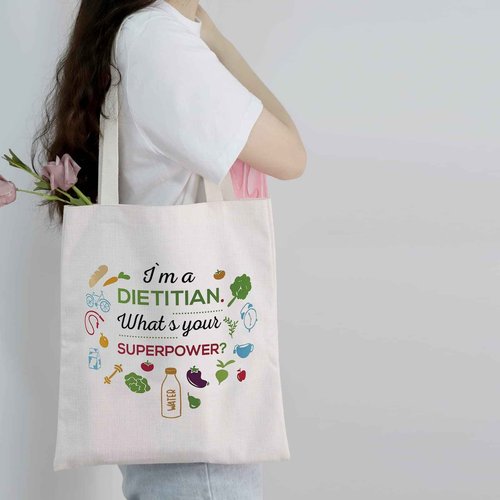 MEIKIUP Dietitian Cosmetic Makeup Bag Nutritionist Gift RD Registered Dietitian Gifts Dietitian Graduation Gift Travel Makeup Bag (DietitianSuperToteBag)
