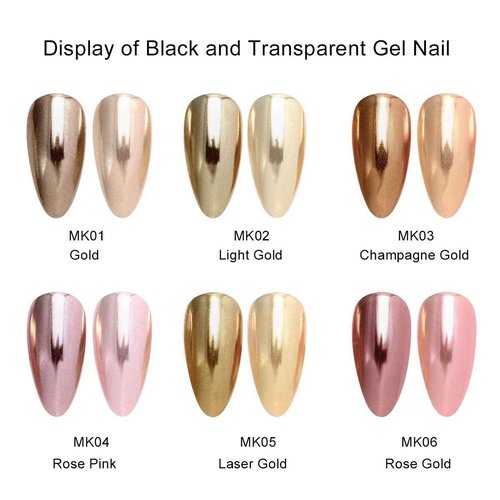 Saviland Chrome Nail Powder Set: 30Pcs Metallic Mirror Chrome Nail Powder Gold Black Red Green Gold Chrome Powder for Gel Nails Home & Nail Salons DIY